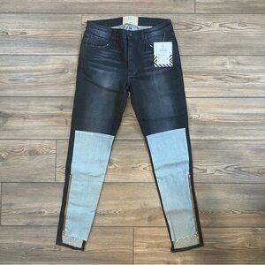 Free People x Sandrine Rose Colorblock Ankle Zipper Jeans